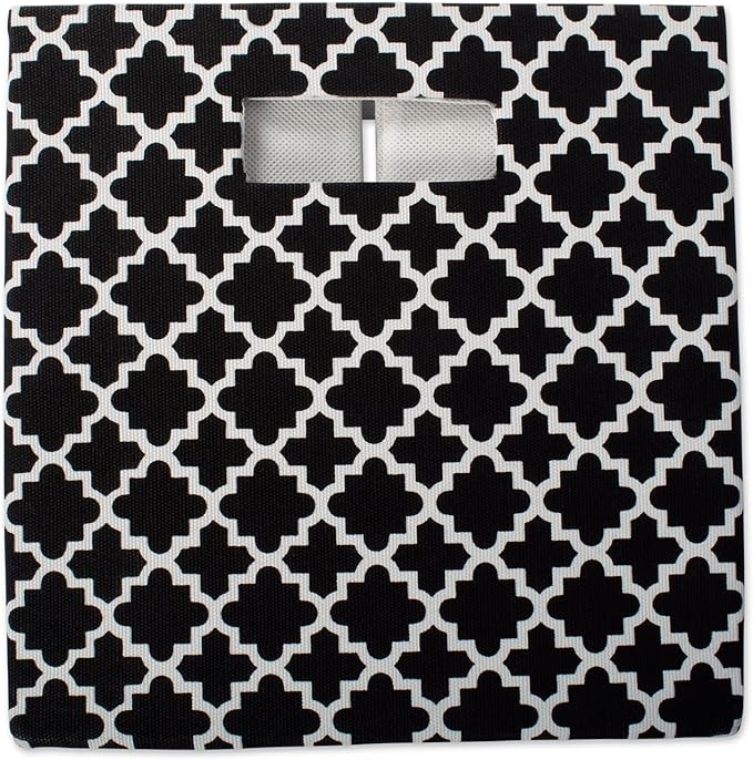 DII Hard Sided Collapsible Fabric Storage Container for Nursery, Offices, & Home Organization, (13x13x13) - Lattice Black