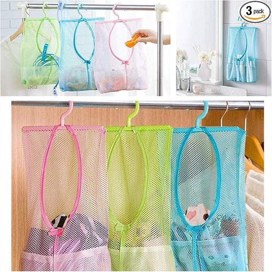 DurReus Outdoor Mesh Clothespin Bag Bathroom Shower Caddy Holder Home Storage Kitchen Organizer Hanger Sack Clips Holders 3 Pack
