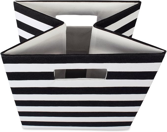 DII Polyester Cube Storage Collection Collapsible Hard Sided Bin, 13x13x13, Black (Pack of 6)