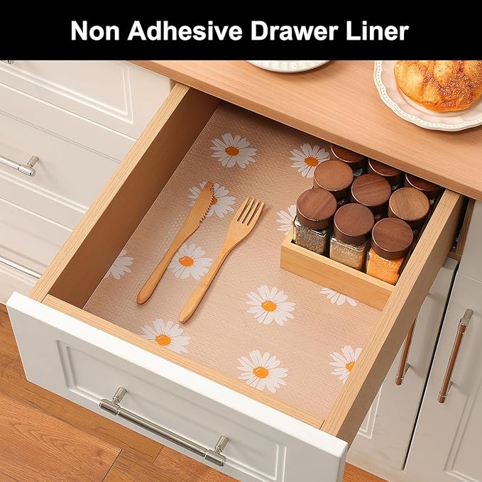 Cooyes Shelf Liner – Premium Non-Adhesive Cabinet & Drawer Liner for Kitchen – Waterproof Shelf Paper with Modern Pattern – Durable EVA Cabinet Mat – Easy to Cut (17.5" W x 360" L)