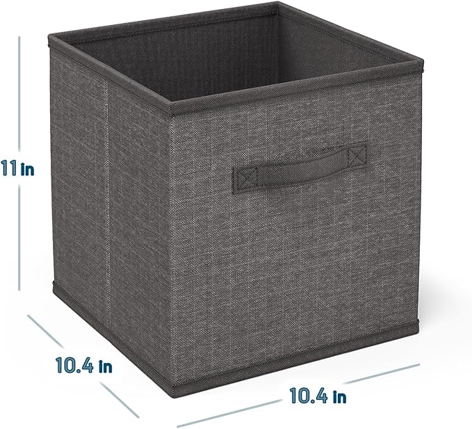 Nestl Cube Storage Bins, Foldable 9 Cube Storage Organizer Bins, Fabric Storage Cubes, Storage Basket with Handles, Grey Closet Storage Bins, 11-Inch Cube Storage Bins for Bedroom, Playroom and More
