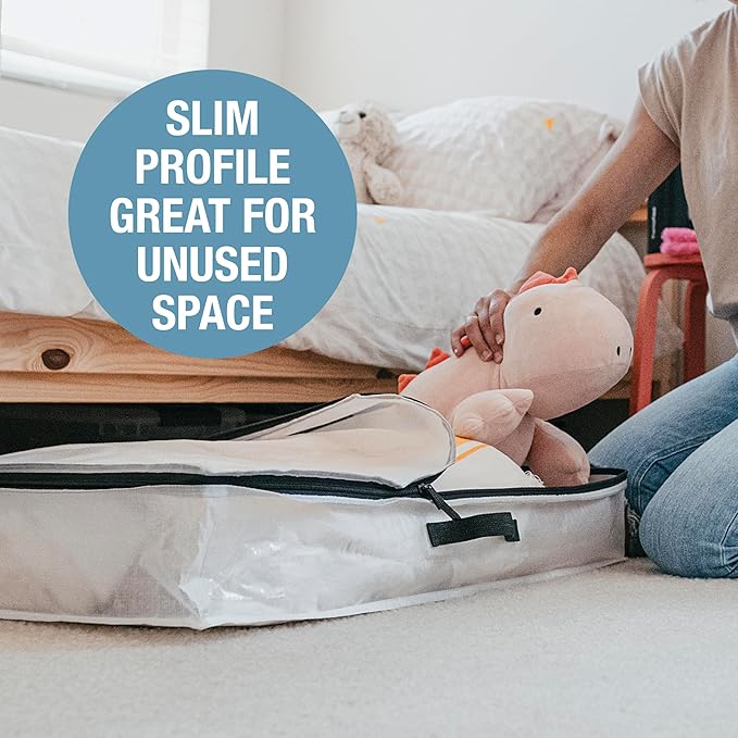 CleverMade Under Bed Storage Bag - 46L - Pack of 2 - Ocean - Collapsible Storage for Shoes and Clothes Easy Use - Heavy Duty Utility Bag Home