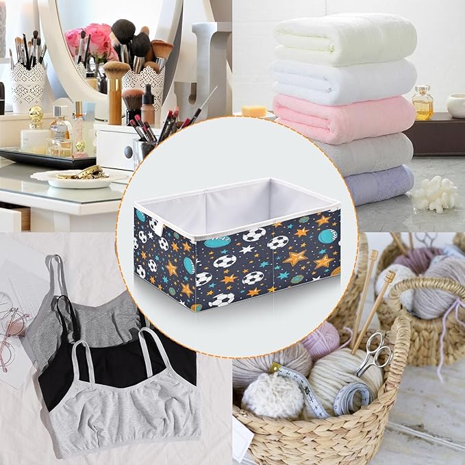 Ball and Star Closet Organizers Storage Cubes Storage Bins Shelf Baskets Containers for Home Room Office,Square