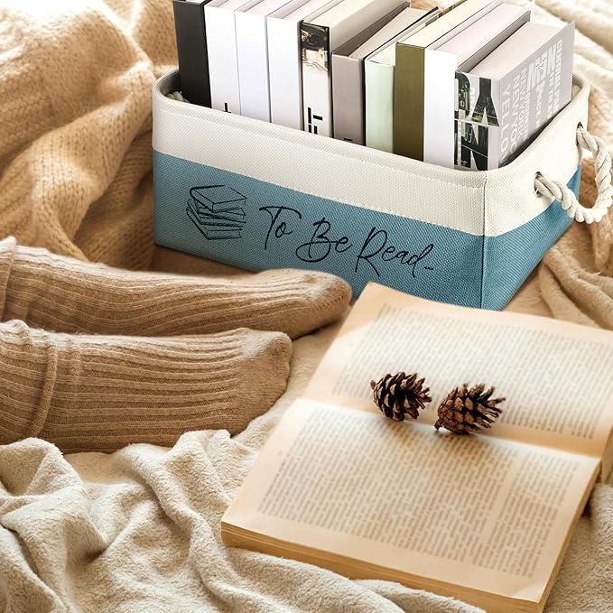Marsui Book Lover Gifts Tbr Book Storage Basket to Be Read List Storage Bin Bookish Accessories Bookworm Gift for Club Members Student Teacher Reading Accessories