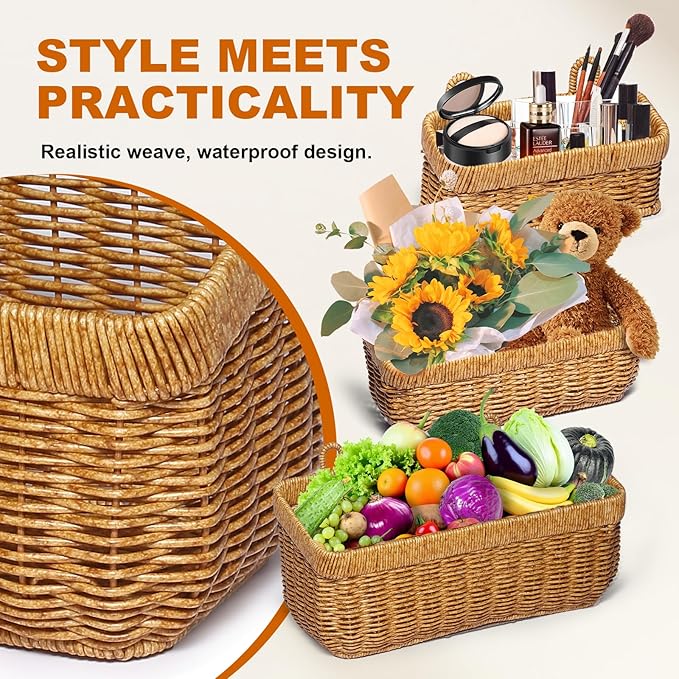 2 PCS Fruit Racks, Kitchen Hanging Basket, Open Storage Bins, Fruit And Vegetable Storage Container, Potato Basket, Kitchen And Bathroom Countertop Organization For Home Decor(Yellow-(M+L))