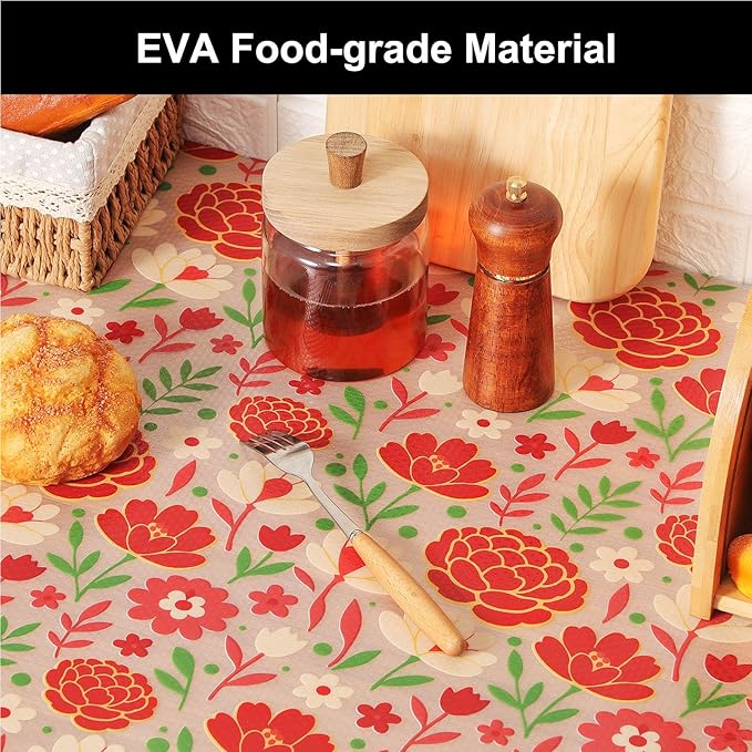 Cooyes Shelf Liner – Premium Non-Adhesive Cabinet & Drawer Liner for Kitchen – Waterproof Shelf Paper with Modern Pattern – Durable EVA Cabinet Mat – Easy to Cut （12" W x 360" L）