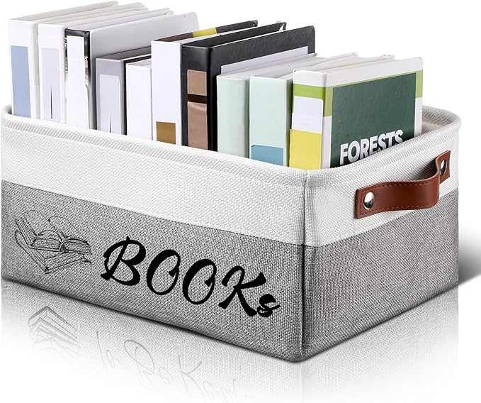 Marsui Book Lover Gifts Books themed Storage Basket Storage Bin Bookish Accessories Bookworm Gift for Club Members Student Teacher Reading Accessories