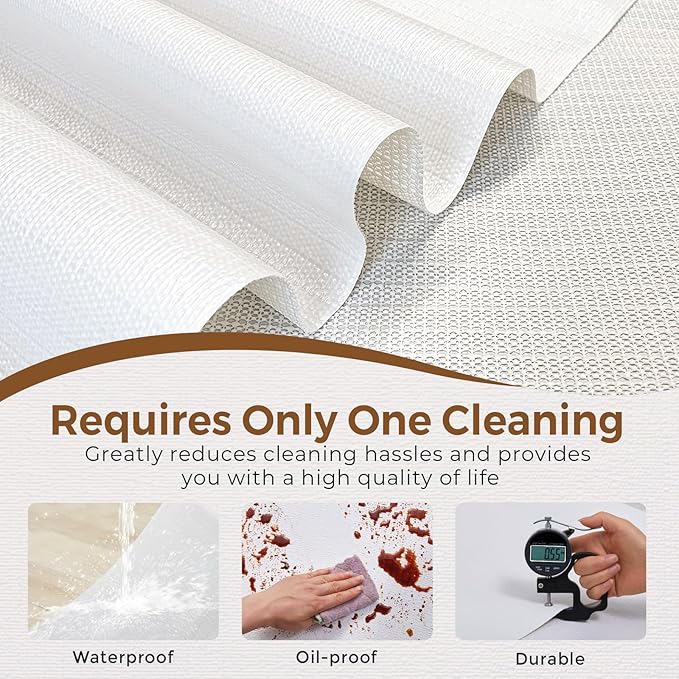 Coavas Extra Grip Thickened Shelf and Drawer Liner - Non-Adhesive Non-Slip Waterproof Mats for Kitchen Cabinets, Drawers, Shelves, Dresser & Cupboard, Easy Cut DIY (White, 24IN x 20FT)
