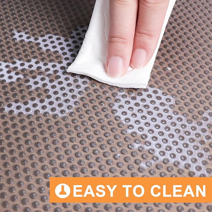 FLPMIX Clear Cabinet Shelf Liner: 11-inch Waterproof Kitchen Drawer Liner - Easy to Cut Non-Adhesive Small Cupboard Mat for Pantry Refrigerator 11" x 240" Translucent Grey