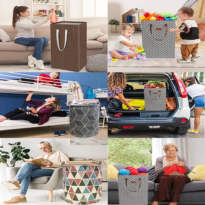 2 Pack Waterproof Laundry Hamper 150L Collapsible Laundry Basket Extended Cotton Handle Laundry Bag Large Clothes Storage Toy Organization for Bathroom Bedroom Laundryroom College Dorms