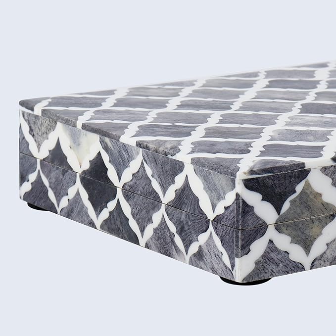 Handicrafts Home Decorative Box 8x6 – Photo Storage Box, Jewelry Organizer, Modern Decorative Storage Box with Lid, Bohemian Table Décor, Vintage Keepsake Box for Shelf or Coffee Table Décor