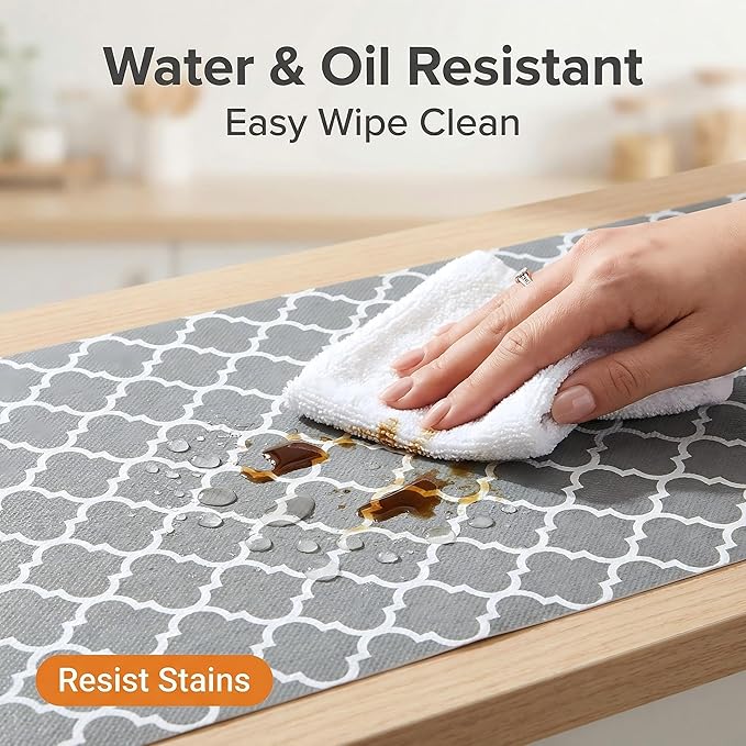Coavas Extra Grip Thickened Shelf and Drawer Liner - Non-Adhesive Non-Slip Waterproof Mats for Kitchen Cabinets, Drawers, Shelves, Dresser & Cupboard, Easy Cut DIY (Gray, 17.5IN x 20FT)
