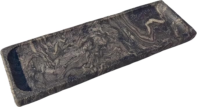 Vintage Marble Storage Vanity Tray: 10.6” x 3.5” Rectangular Decorative Tray for Bathroom Kitchen Dresser Desk Jewelry Holder Home Decor, Galactic Stars