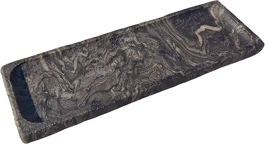 Vintage Marble Storage Vanity Tray: 10.6” x 3.5” Rectangular Decorative Tray for Bathroom Kitchen Dresser Desk Jewelry Holder Home Decor, Galactic Stars