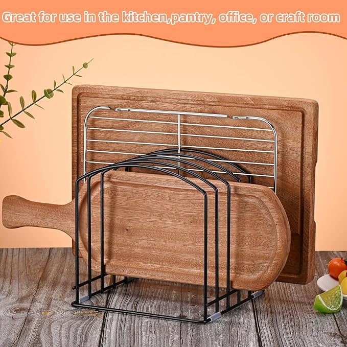 5-Slot Cutting Board Organizer, Bakeware Organizer, and Kitchen Cabinet Organizer for Baking Trays and Cookie Sheets (1pc 5 Slots for one size)