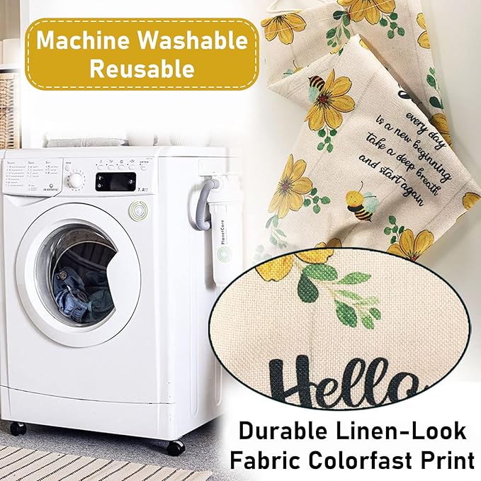 2Pcs Sunflower Plastic Bag Holder for Kitchen Essentials, Reusable Hanging Grocery Bag Organizer, Sunflower Gifts for Women, Washable Large Grocery Trash Bags Storage Dispenser