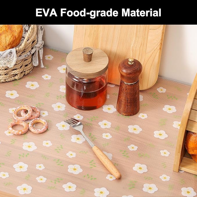 Cooyes Shelf Liner – Premium Non-Adhesive Cabinet & Drawer Liner for Kitchen – Waterproof Shelf Paper with Modern Pattern – Durable EVA Cabinet Mat – Easy to Cut （17.5" W x 360" L）