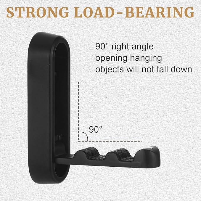 4PCS Invisible Folding Wall Hooks, Coat Rack Wall Mount, Foldable Clothes Hooks Can be Installed in Closets, Bedrooms, Bathrooms, Living Rooms, for Hanging Towels, Hats, Backpacks(Black)