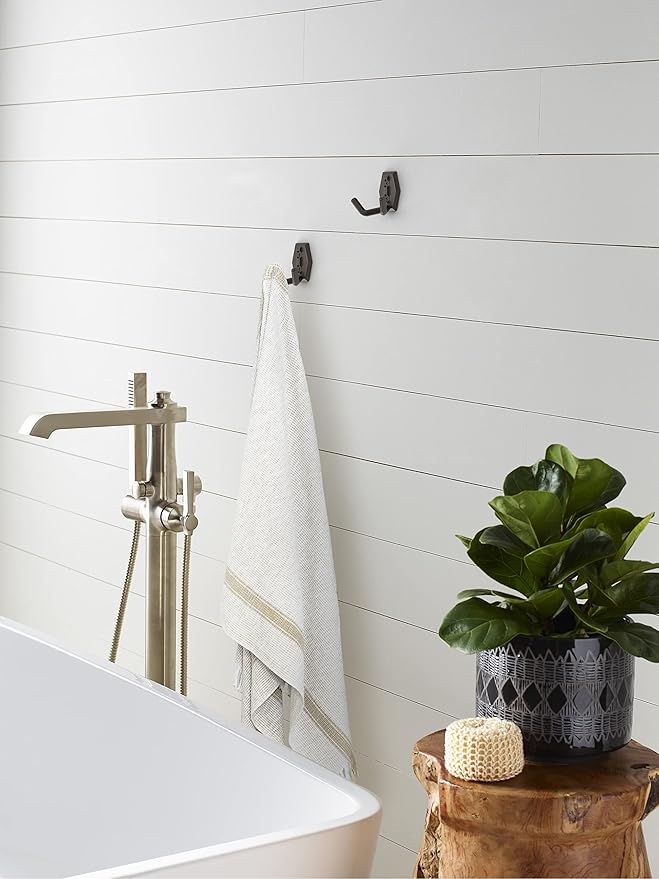 Amerock H37008ORB | Benton Double Prong Decorative Wall Hook | Oil Rubbed Bronze Hook for Coats, Hats, Backpacks, Bags | Hooks for Bathroom, Bedroom, Closet, Entryway, Laundry Room, Office