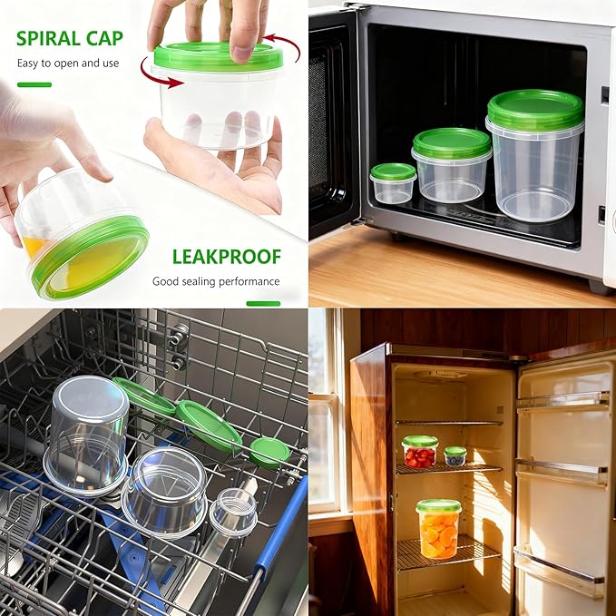 Airtight Food Storage Containers,10 Pack 2 Oz, Leakproof, BPA-Free, Stackable Kitchen & Pantry Organizers for Dry Food, Meal Prep, Snacks, Leftovers, Microwave, Dishwasher and Freezer Safe