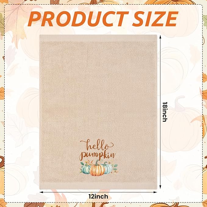 4 Pcs Fall Pumpkin Soap Dispenser Thanksgiving Day Gift Set Autumn Bathroom Accessories, Lotion Pump and Fingertip Towels with Gift Box for Home Bath Autumn Decoration