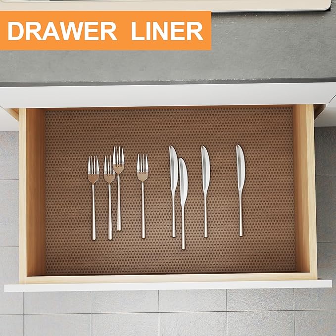 FLPMIX Large Cabinet Shelf Liner: 22" W x 300" L Waterproof Kitchen Under Sink Mat - Translucent Grey Non-Adhesive Clear Bathroom Cupboard Drawer Liner
