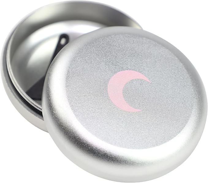 Brando Moon Small Metal Pill Container - 2.1 x 0.9” Pocket Size Portable Pill Box Case – Sturdy Storage Organizer for Coffee, Pills and other Small Components while Traveling