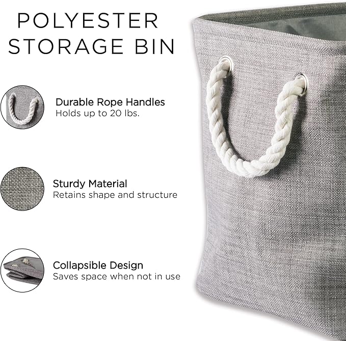 DII Collapsible Polyester Storage Bin, Stained Glass, Stone, Medium Rectangle