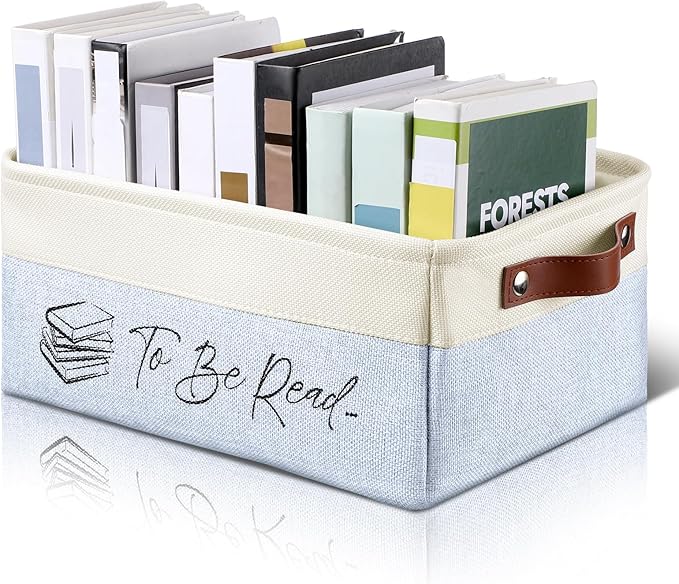 Marsui Book Lover Gifts TBR Book Storage Basket to Be Read List Storage Bin Bookish Accessories Bookworm Gift for Club Members Student Teacher Reading Accessories