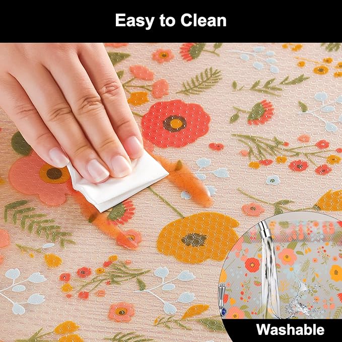 Cooyes Shelf Liner – Premium Non-Adhesive Cabinet & Drawer Liner for Kitchen – Waterproof Shelf Paper with Modern Pattern – Durable EVA Cabinet Mat – Easy to Cut (17.5" W x 78.7" L)