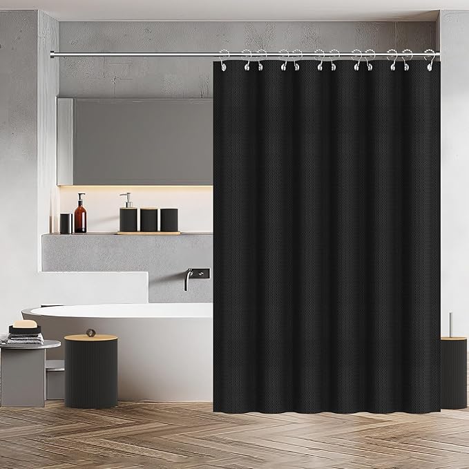 Bathroom Accessories Set - 22PCS Black Bathroom Set with Shower Curtain,Trash Can,Toilet Brush Holder Set & Soap Dispenser – Stylish & Functional Bath Decor for Home, Apartment