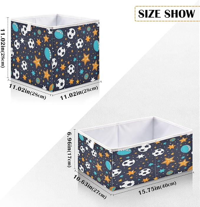 Ball and Star Closet Organizers Storage Cubes Storage Bins Shelf Baskets Containers for Home Room Office,Rectangle