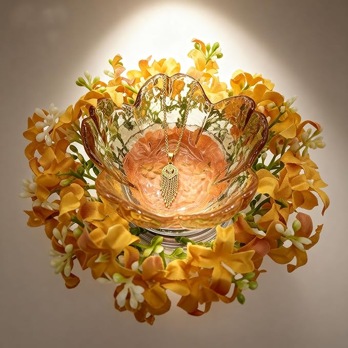 Mini Flower Ring Plate Jewelry Storage Tray Ring Holder for Dressing Table, Bedside Table, Room Bathroom Decoration, Cute Valentine's Day Christmas Birthday Gift for Women (orange flower)