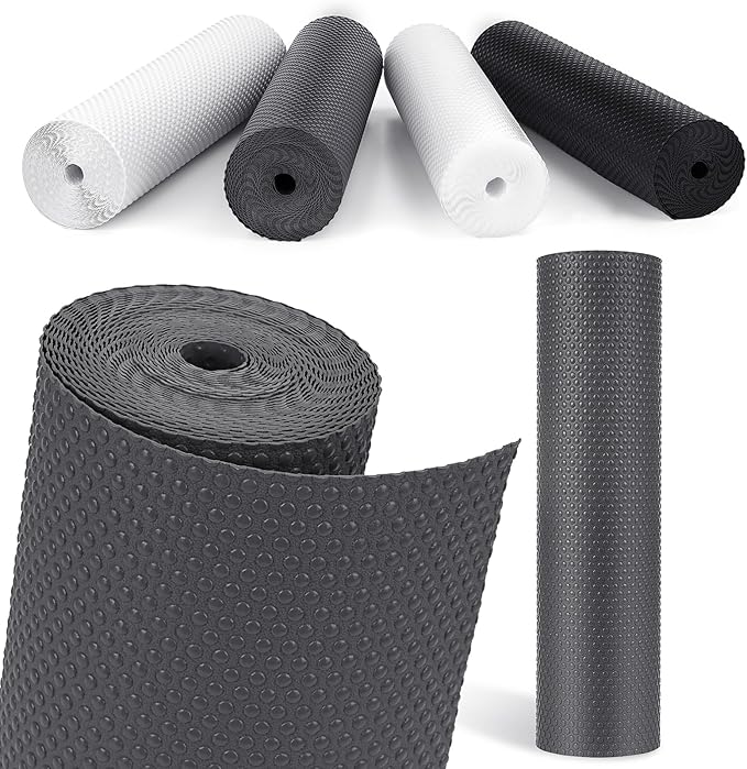 Drawer Liners, Waterproof Shelf Liner, Anti-Slip Non-Adhesive BPA Free Kitchen Cupboard Cabinet Liner Refridge Fridge Mats Sink Protector Strong Durable for Home (Grey/19.7in x 20Ft)