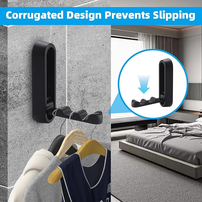Folding Wall Hooks, 4pcs Foldable Coat Hooks, Heavy Duty Folding Hook for Hanging Coats Towel Hat Backpack, Black