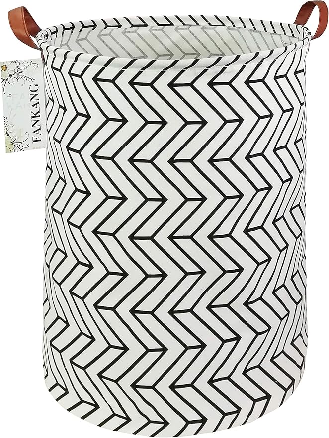 FANKANG Storage Basket, Nursery Hamper Canvas Laundry Basket Foldable with Waterproof PE Coating Large Storage Baskets for Kids Boys and Girls, Office, Bedroom, Clothes,Toysï¼Geometricï¼