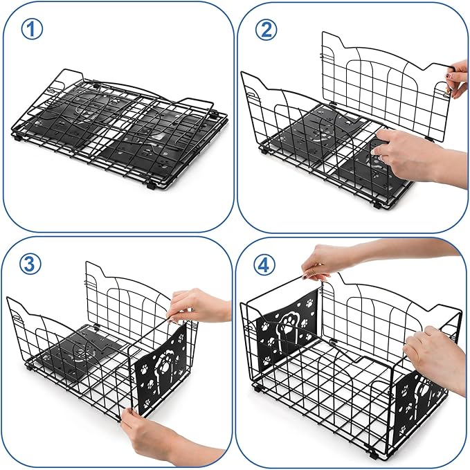 14" Large Wire Baskets for Organizing, Metal Open Storage Bin with Handles, Foldable Kitchen Pantry Organizer, Farmhouse Decor for Cabinets Closets Shelves Laundry Room Bathroom Picnic
