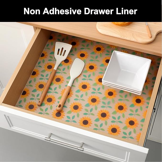 Cooyes Shelf Liner – Premium Non-Adhesive Cabinet & Drawer Liner for Kitchen – Waterproof Shelf Paper with Modern Pattern – Durable EVA Cabinet Mat – Easy to Cut （12" W x 120" L）
