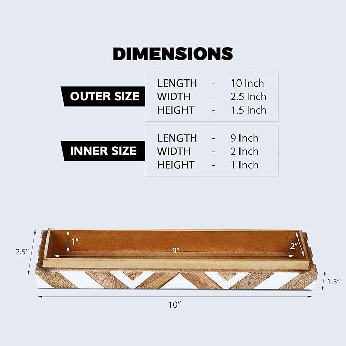 Handicrafts Home White Decorative Box with Lid–Marquet Resin Inlay & Wood Decorative Boxes for Home Decor, Decor, Storage Box for Jewellery & Keys White Brown Neutral Decorative Storage Box-10x2.5x1.5