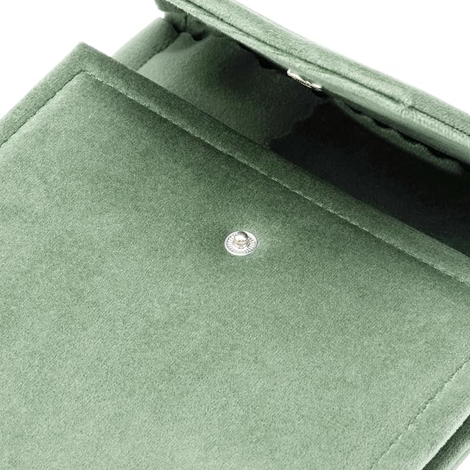 Velvet Necklace Jewelry Travel Folder Storage Display Case (Sage Green)