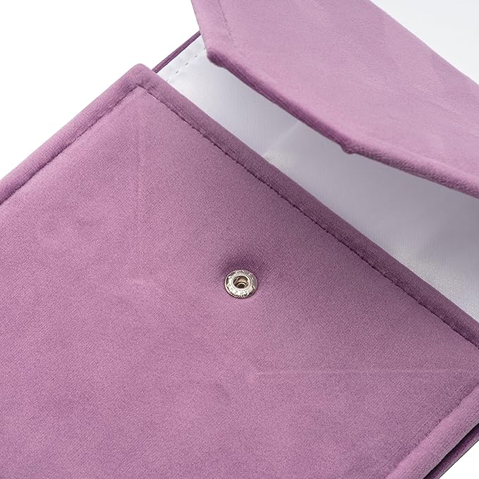 Velvet Necklace Jewelry Travel Folder Storage Display Case (Dark Purple)