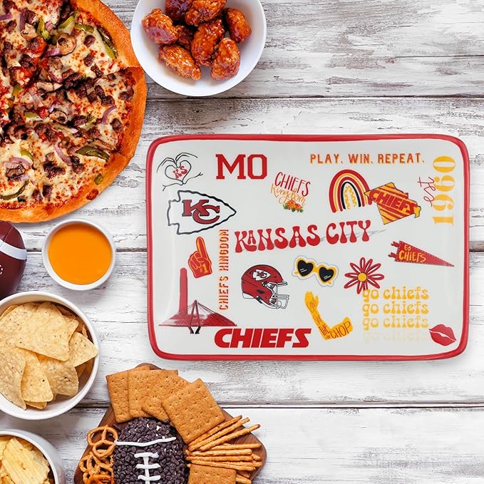 The Memory Company Officially Licensed NFL Team Spirit Ceramic Trinket Tray, Decorative Storage Catch-All, Home & Office Organizer, Gift for Football Fans