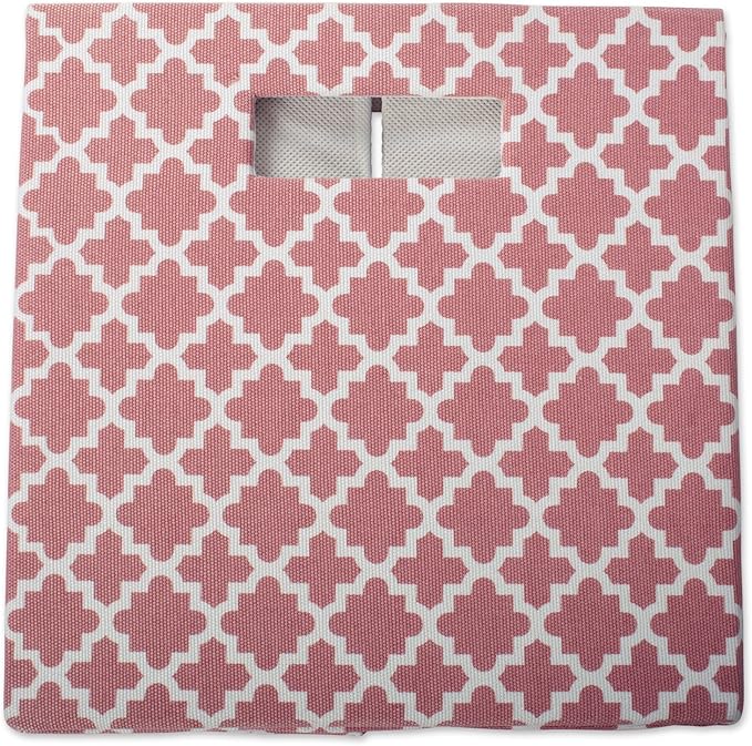 DII Hard Sided Collapsible Fabric Storage Container for Nursery, Offices, & Home Organization, (13x13x13") - Lattice Rose