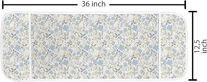 Ambesonne Botanical Microwave Oven Cover, Wildflowers and Berries Scattered, Water Resistant Organizer with Pockets for Kitchen, 36" x 12", Blue Grey