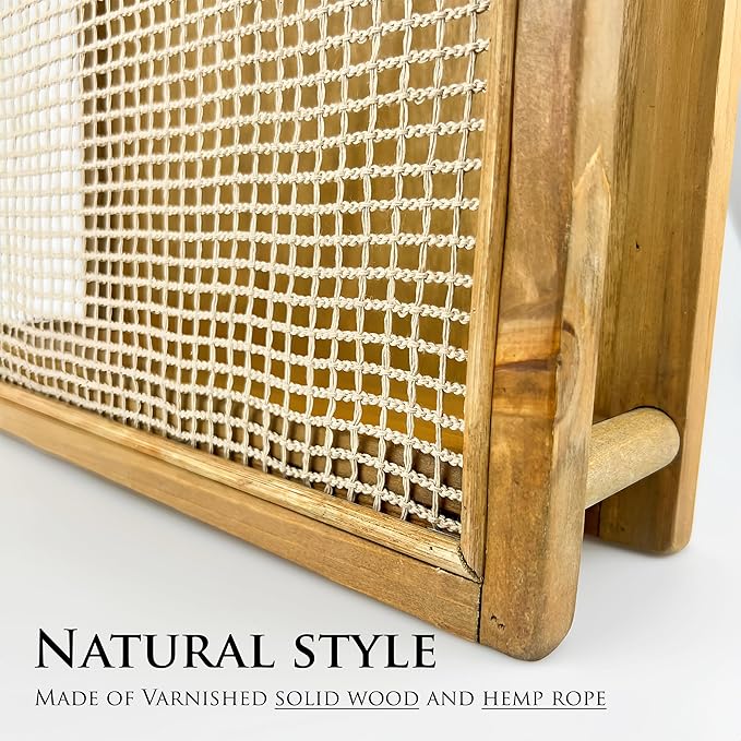 Wooden Wall Mounted Magazine Rack, Boho Style Wall File Organizer, File Holder For Entryway Living Room Kids’ room and Office, Magazine Holder, Hanging Mail Organizer (Brown)