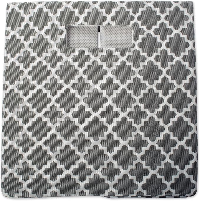 DII Hard Sided Collapsible Fabric Storage Container for Nursery, Offices, & Home Organization, (13x13x13") - Lattice Gray