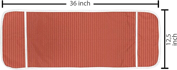 Ambesonne Modern Microwave Oven Cover, Knitting Look Design Repeating Pattern with Warm Orangish Tones Art Print, Water Resistant Organizer with Pockets for Kitchen, 36" x 12", Vermilion and Peach