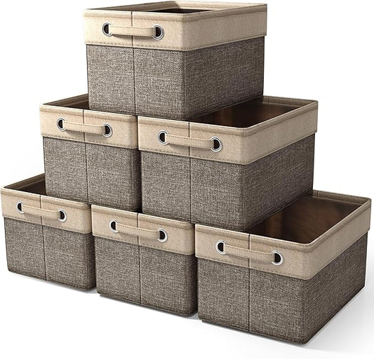 Sorbus Fabric Storage Bins for Shelves - 15 Inch Sturdy Collapsible Storage Bins with 2 Handles, Foldable Baskets for Organizing Home, Closets, Shelf, Toys, Clothes, Large Decorative Storage Baskets