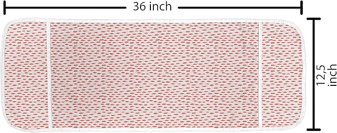 Ambesonne Abstract Microwave Oven Cover, Pastel Flock of Fish Design in Monochrome Warm Tones Flow Depiction Pattern, Water Resistant Organizer with Pockets for Kitchen, 36" x 12", Coral Pearl