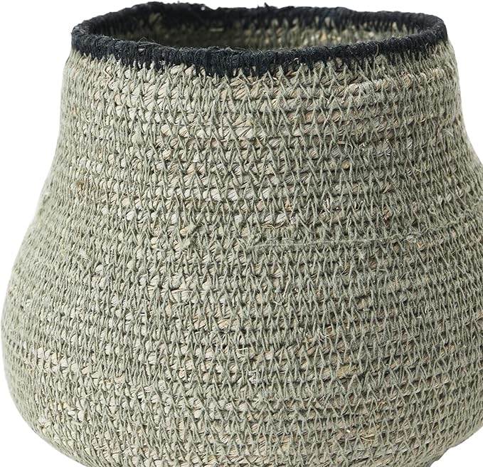 Bloomingville Hand-Woven Seagrass, Grey & Black Basket, AH1801